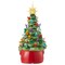 Casafield Hand Painted Ceramic Christmas Gnome with Tree, Red and Green Pre-Lit Gnome with 78 Multi Color Lights and Star Toppers